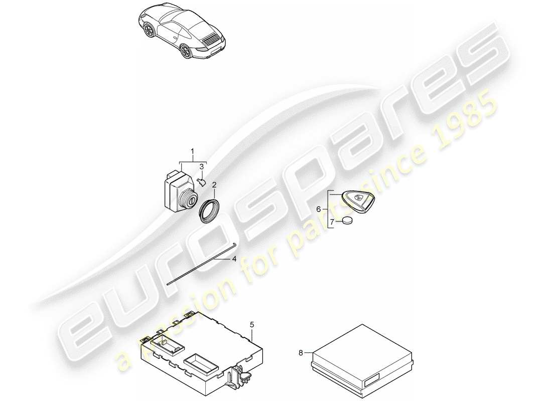 porsche 2012 (997-2) unidades de control diagrama de piezas