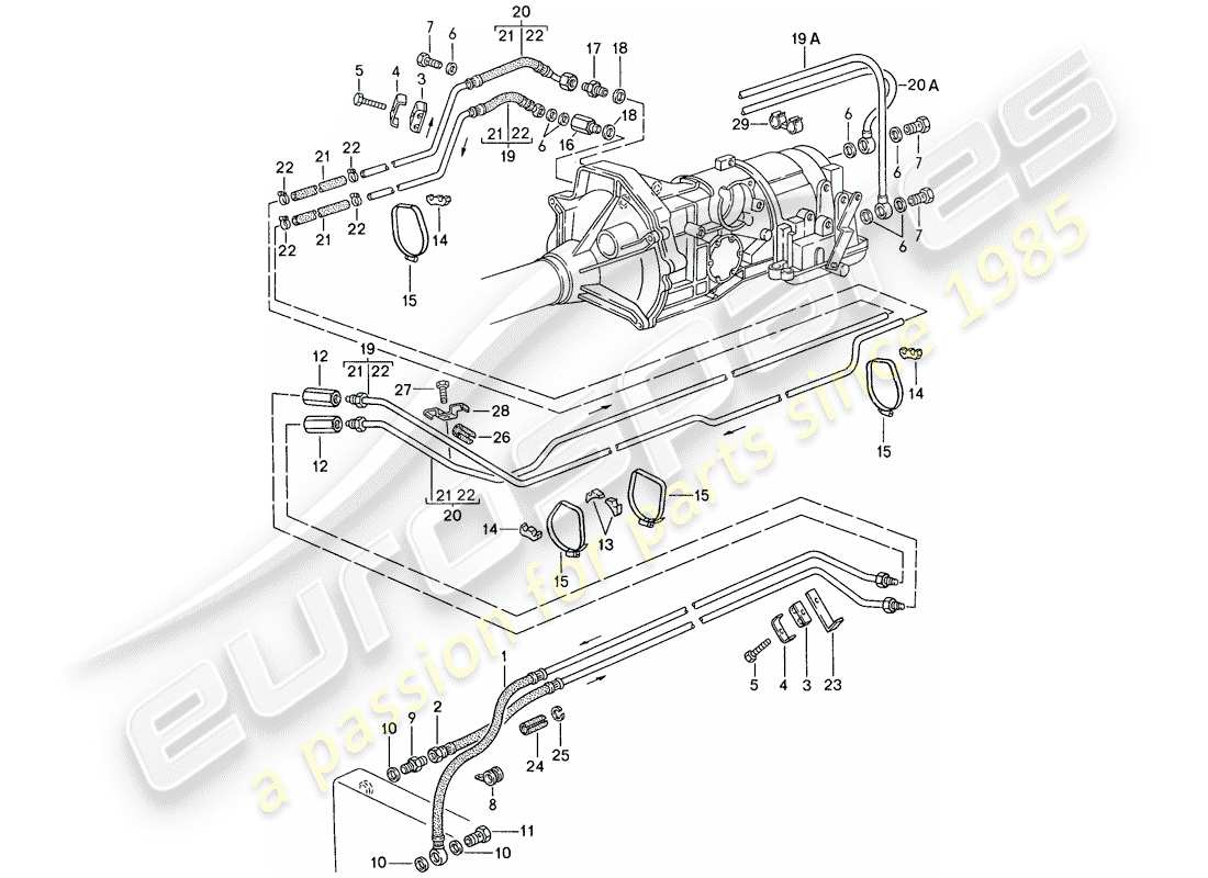 porsche 1991 (944) enfriamiento de aceite - para - transmisión automática - d >> - mj 1989 diagrama de piezas