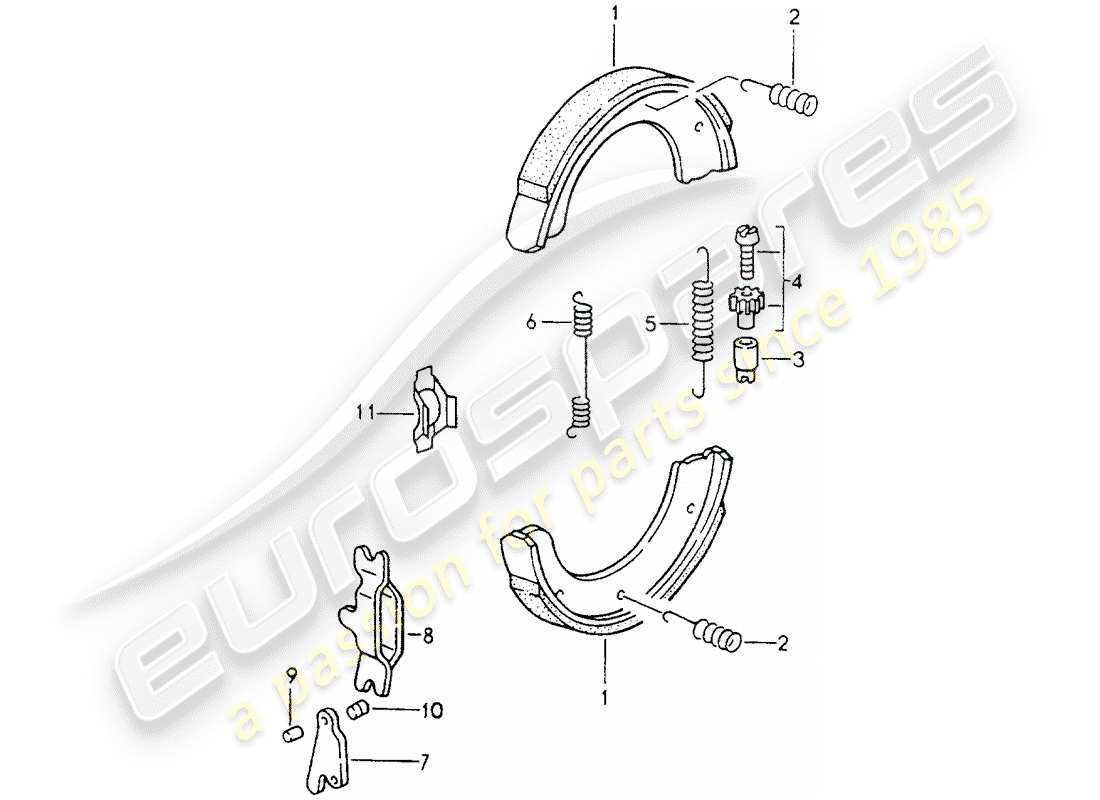 porsche 1990 (964) freno de mano diagrama de piezas