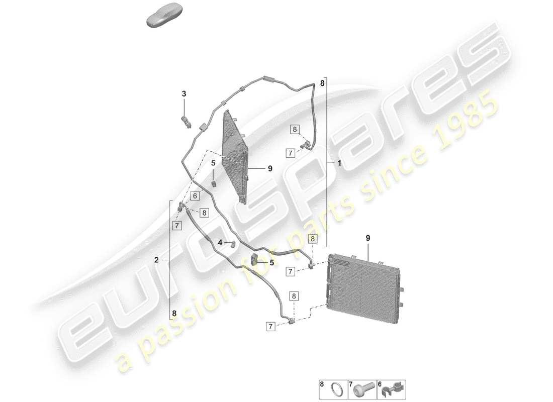 porsche 2019 (992-1) aire acondicionado diagrama de piezas