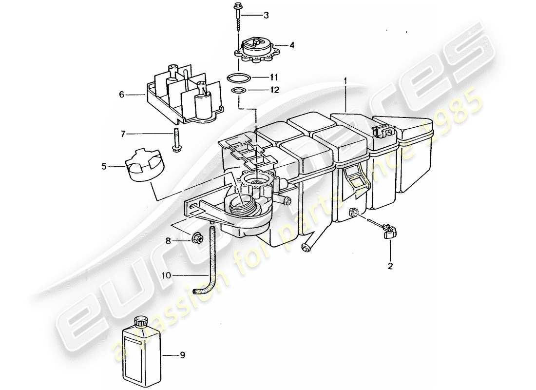 porsche 996 gt3 (2001) diagrama de piezas de refrigeración por agua