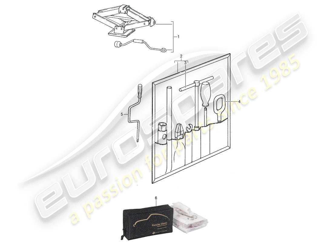 porsche 1986 (944) accesorios - herramienta - botiquín de primeros auxilios diagrama de piezas