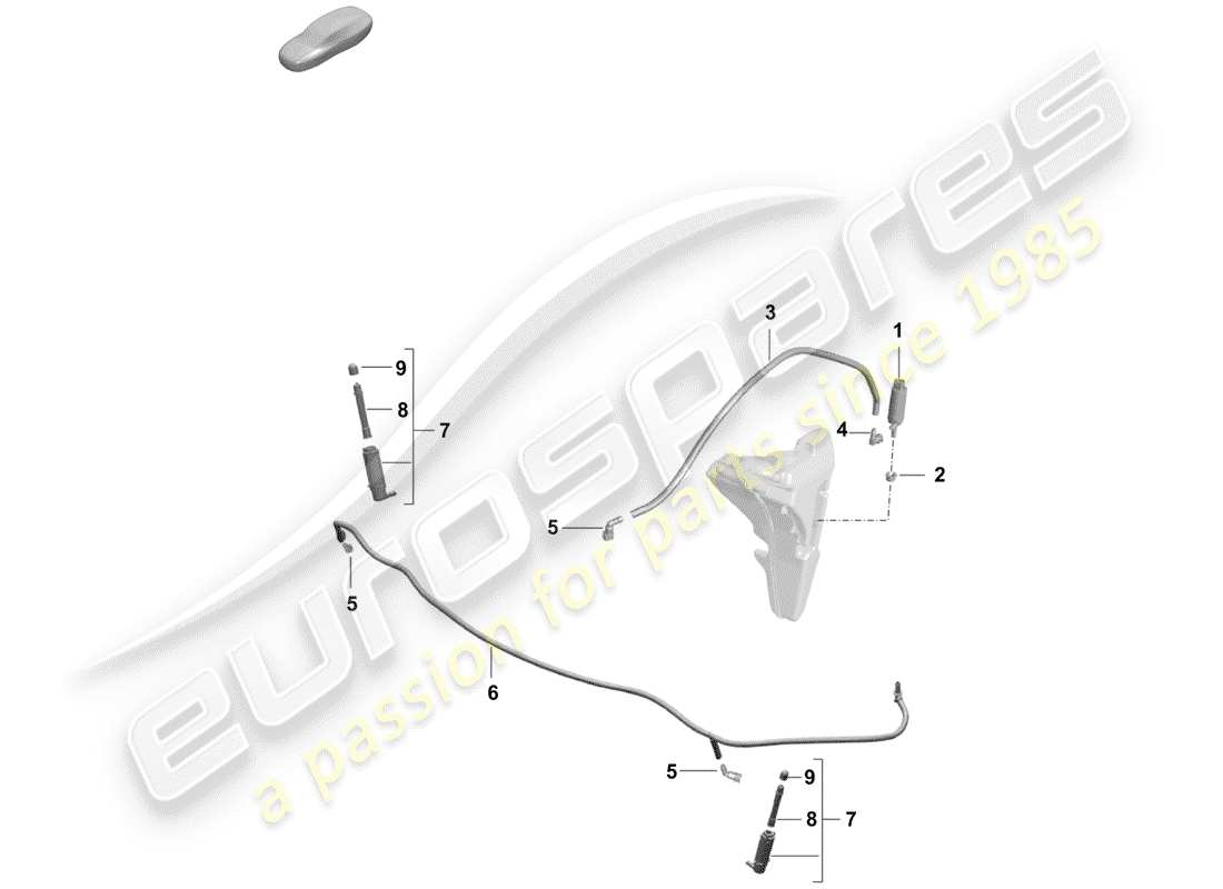 porsche 2020 (718 boxster spyder) sistema arandela diagrama de piezas