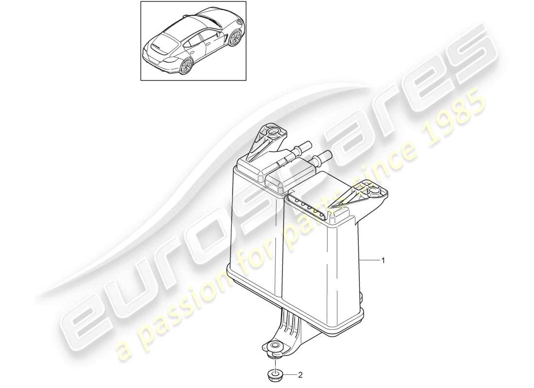 porsche 2010 (cayenne e1 9pa) contenedor de carbón activado diagrama de piezas