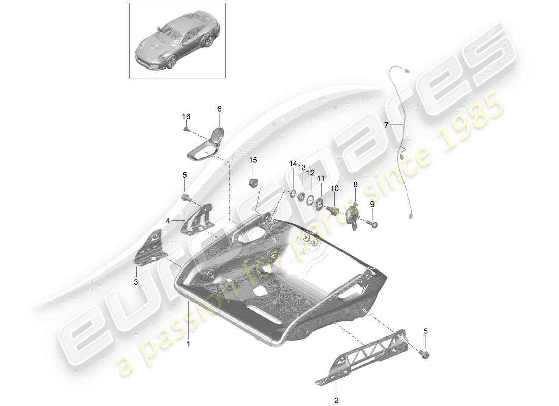 porsche 2020 (991-2 turbo) diagrama de piezas de seat