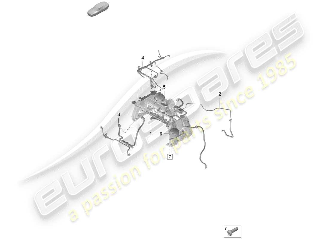 porsche 2019 (992-1) sistema de vacío diagrama de piezas