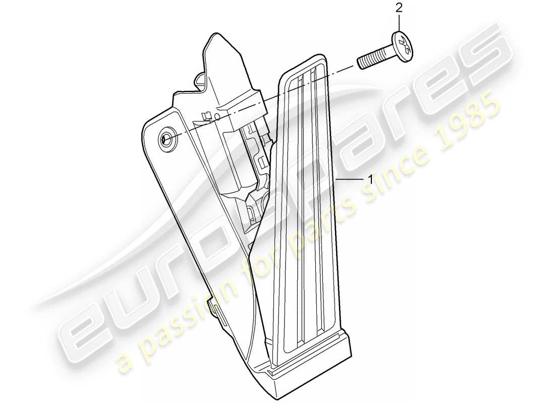 porsche 2006 (987 cayman) pedales diagrama de piezas
