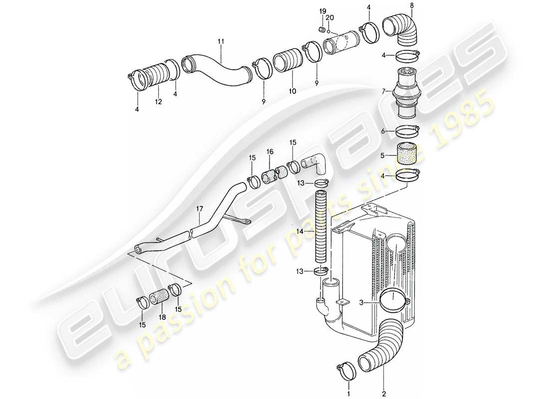 porsche 1987 (959) supercargación 2 diagrama de piezas