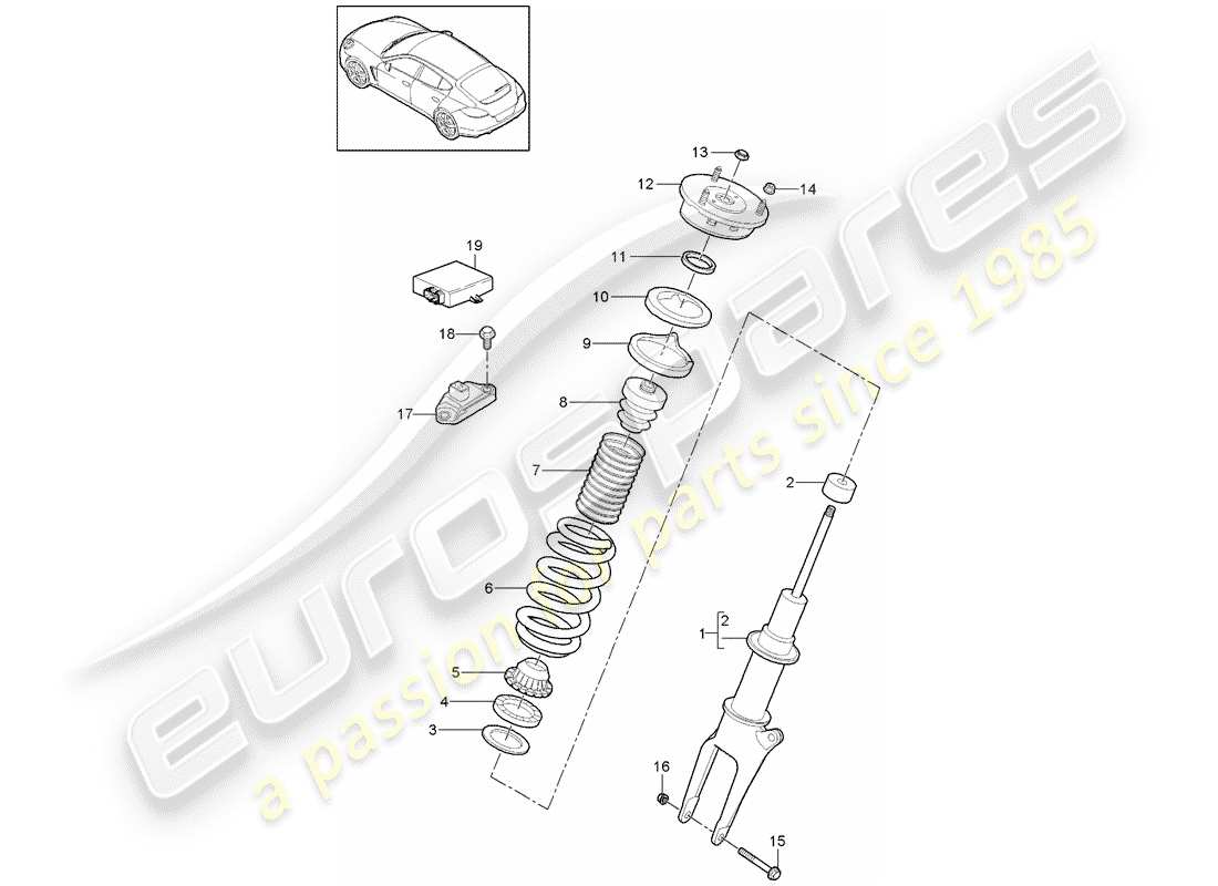 porsche 2012 (panamera 970) suspensión diagrama de piezas