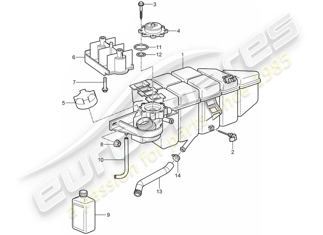 porsche 2009 997-2 turbo / gt2 refrigeración por agua 4 diagrama de piezas