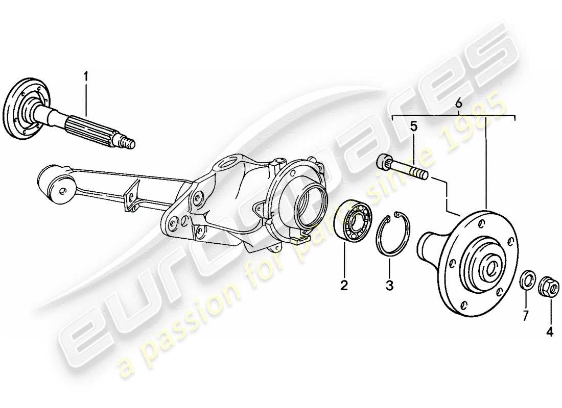 porsche 1986 (944) eje de rueda trasera - lubricantes diagrama de piezas