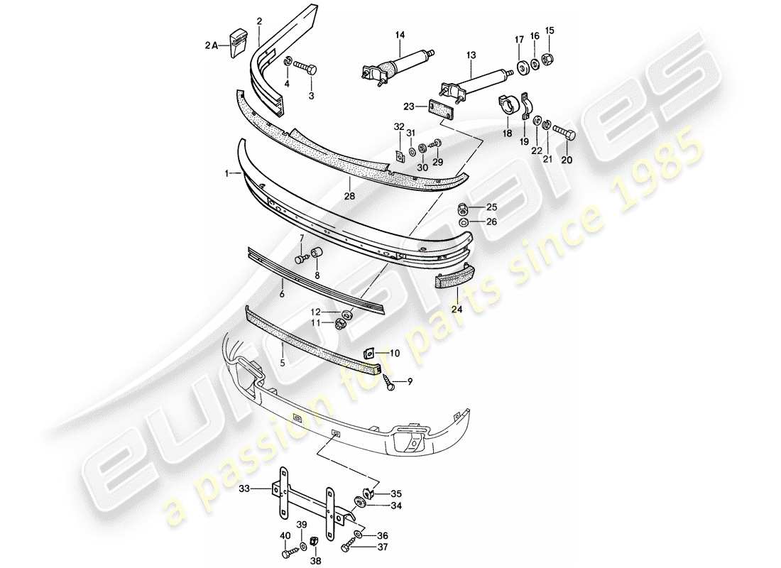 porsche 1988 (911) parachoque diagrama de piezas