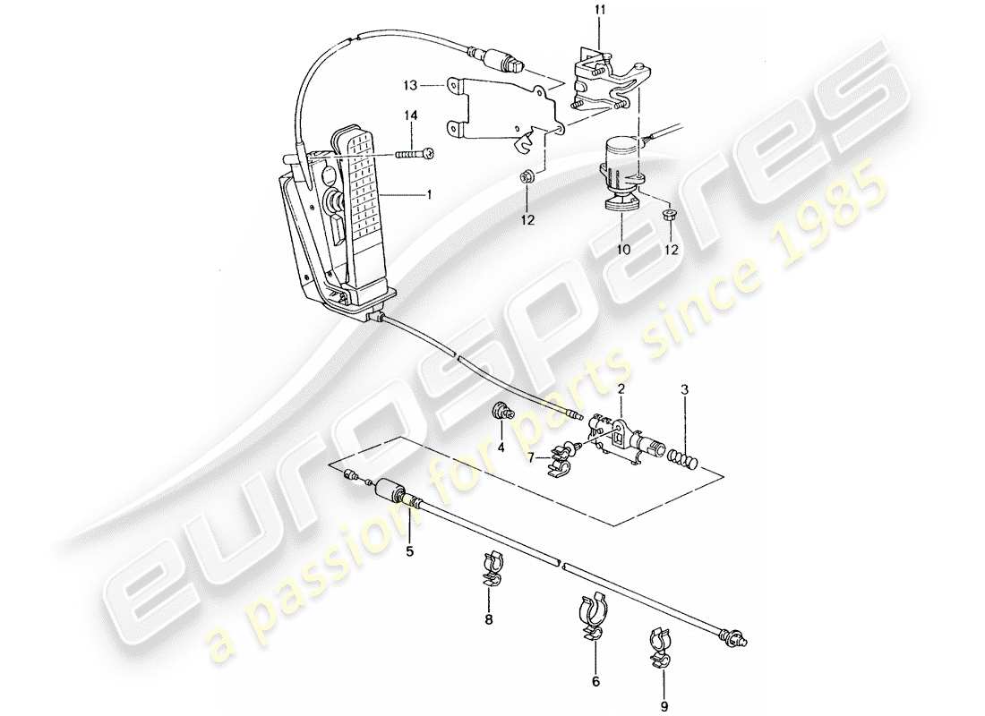 porsche 2002 (996) freno y acc. conjunto del pedal - control del acelerador diagrama de piezas