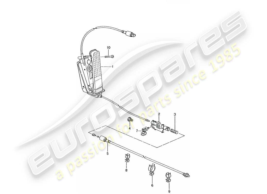 porsche 2004 (996 gt3) pedales - control del acelerador diagrama de piezas