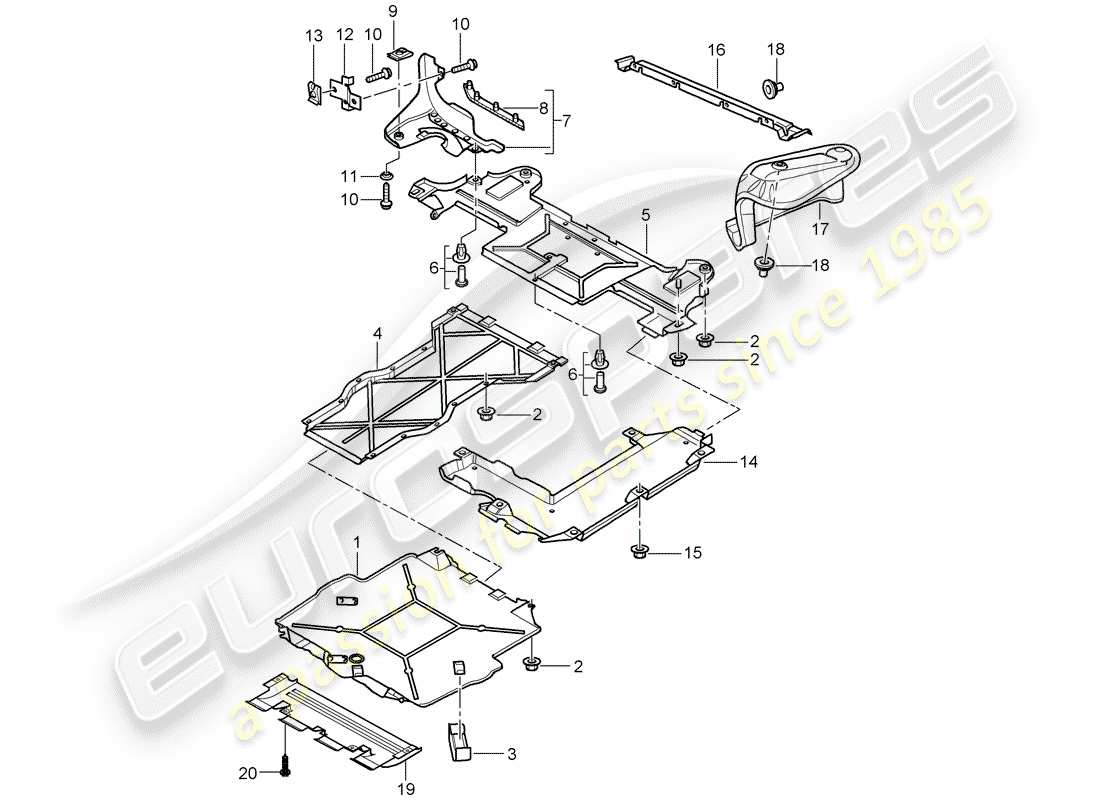 porsche 2005 (996) embellecedores - para - bajos diagrama de piezas