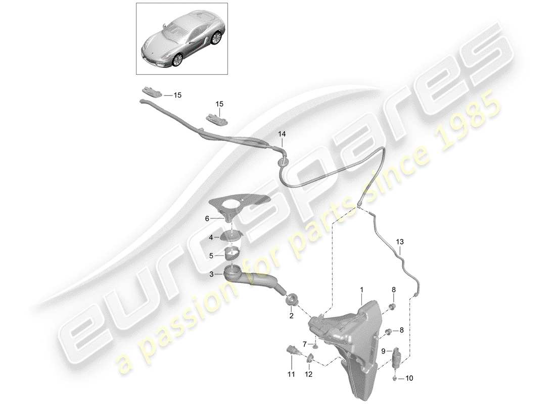 porsche cayman 981 (2015) diagrama de piezas de la unidad arandela