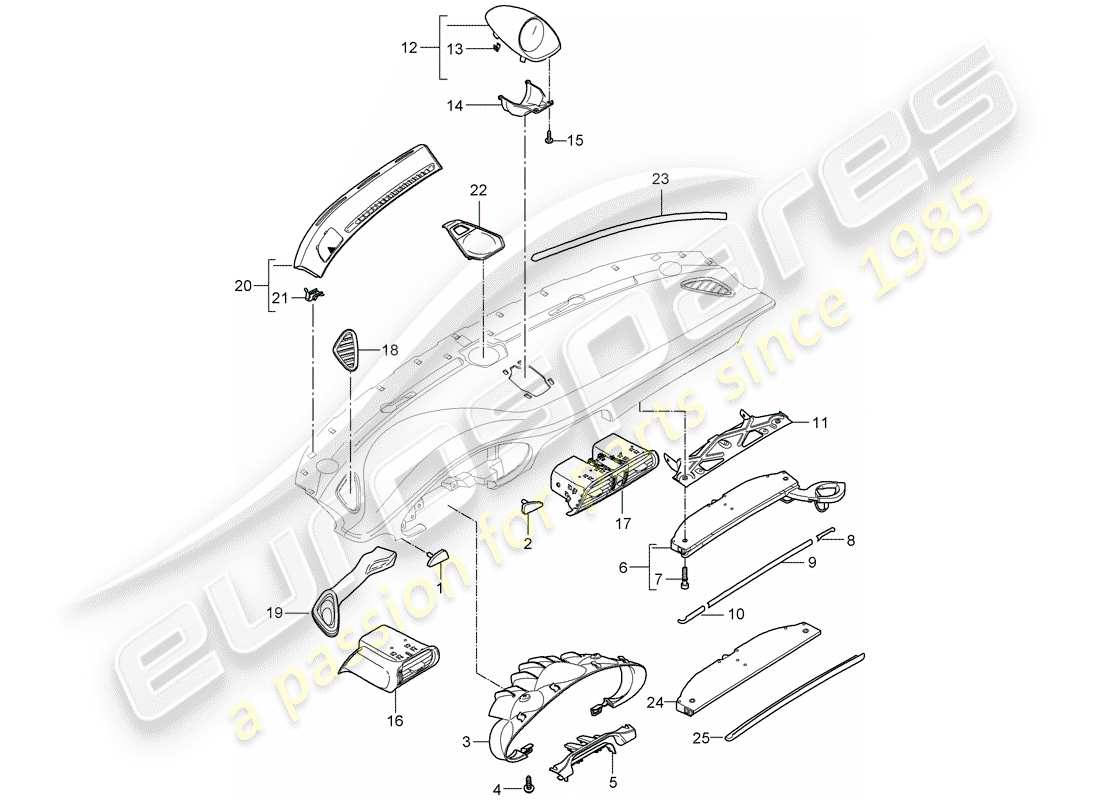 porsche 2011 (997-2 gt3) accesorios diagrama de piezas