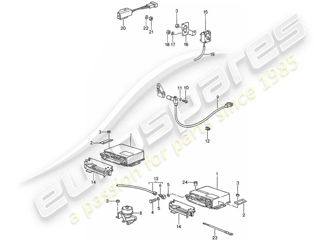 porsche 1987 (959) electricidad del motor 2 diagrama de piezas