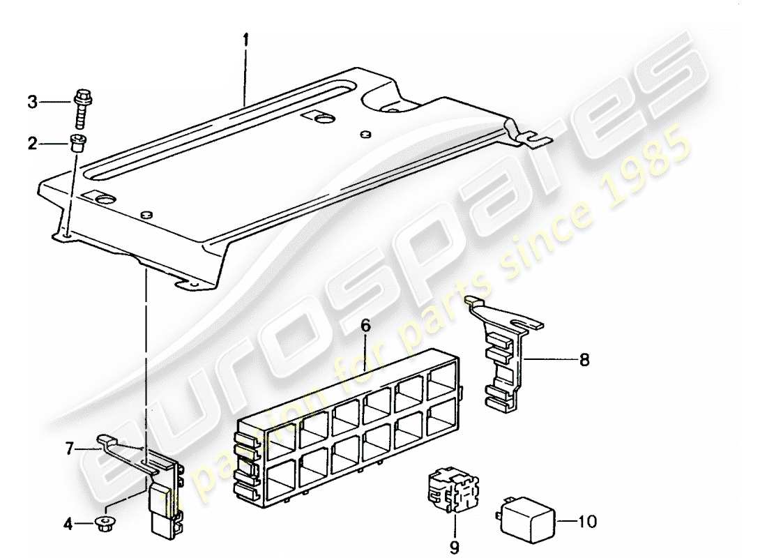 porsche 2003 (996 gt3) caja de fusibles/placa de relé - extremo trasero diagrama de piezas