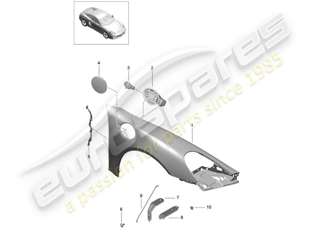 porsche 2015 (981 cayman) defensa diagrama de piezas