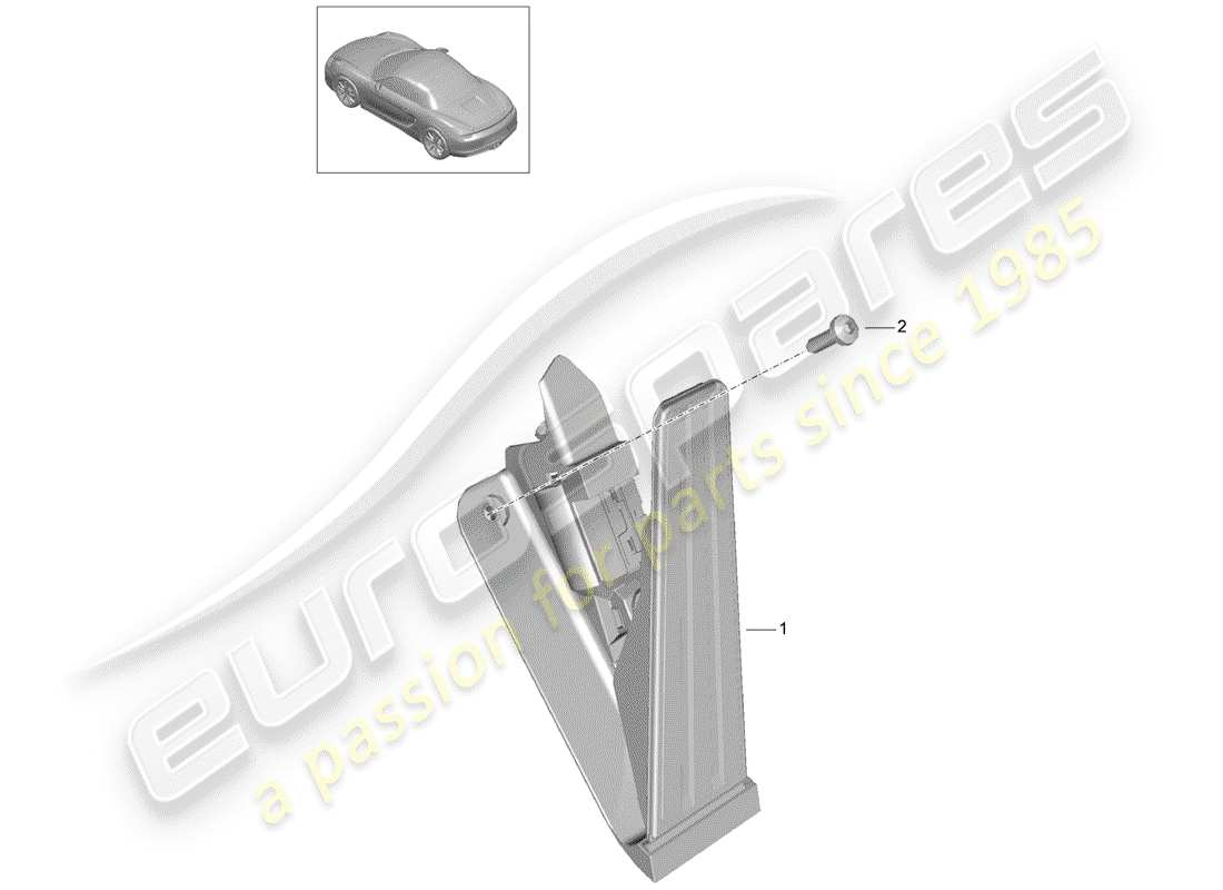 porsche 2013 (981 boxster) diagrama de piezas de pedales