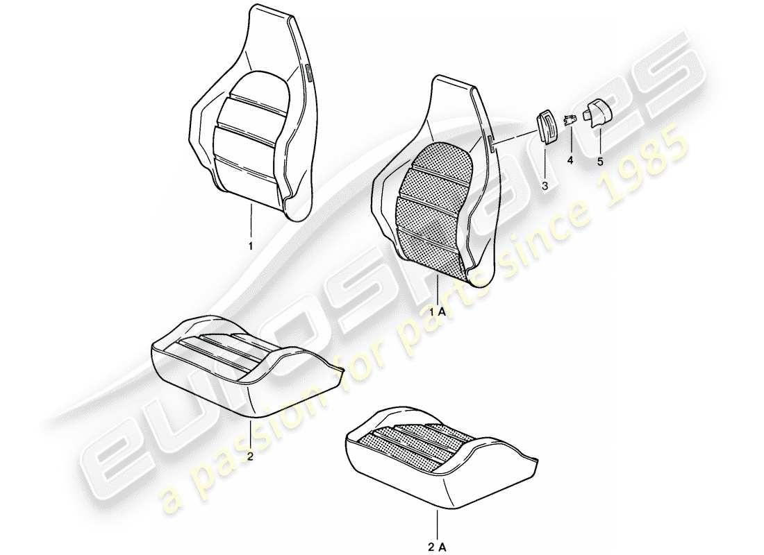 porsche 1986 (928) asiento deportivo - ajustable electricamente - funda - resistencia calentadora - d - mj 1985>> esquema de piezas