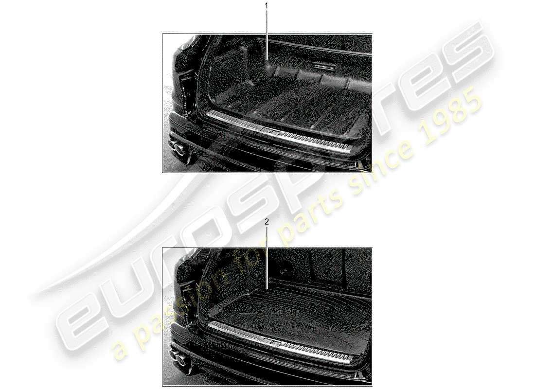 porsche 2009 (tequipment cayenne) bandeja para maletero diagrama de piezas