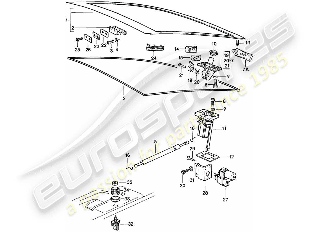 porsche 1984 (928) cubierta - sujetadores diagrama de piezas