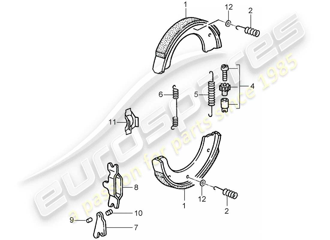 porsche 1998 (993) freno de mano diagrama de piezas