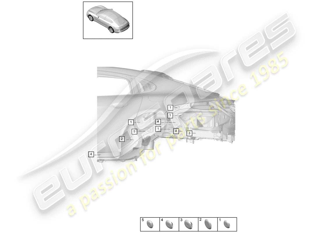 porsche 2017 (panamera 971-1) diagrama de piezas del enchufe