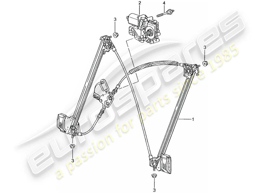 porsche 2002 (996 gt3) diagrama de pieza del regulador de ventana