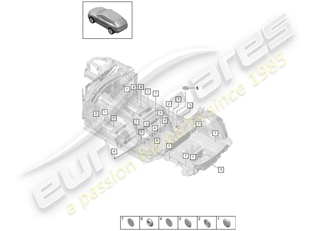 porsche 2019 (macan) diagrama de piezas del enchufe
