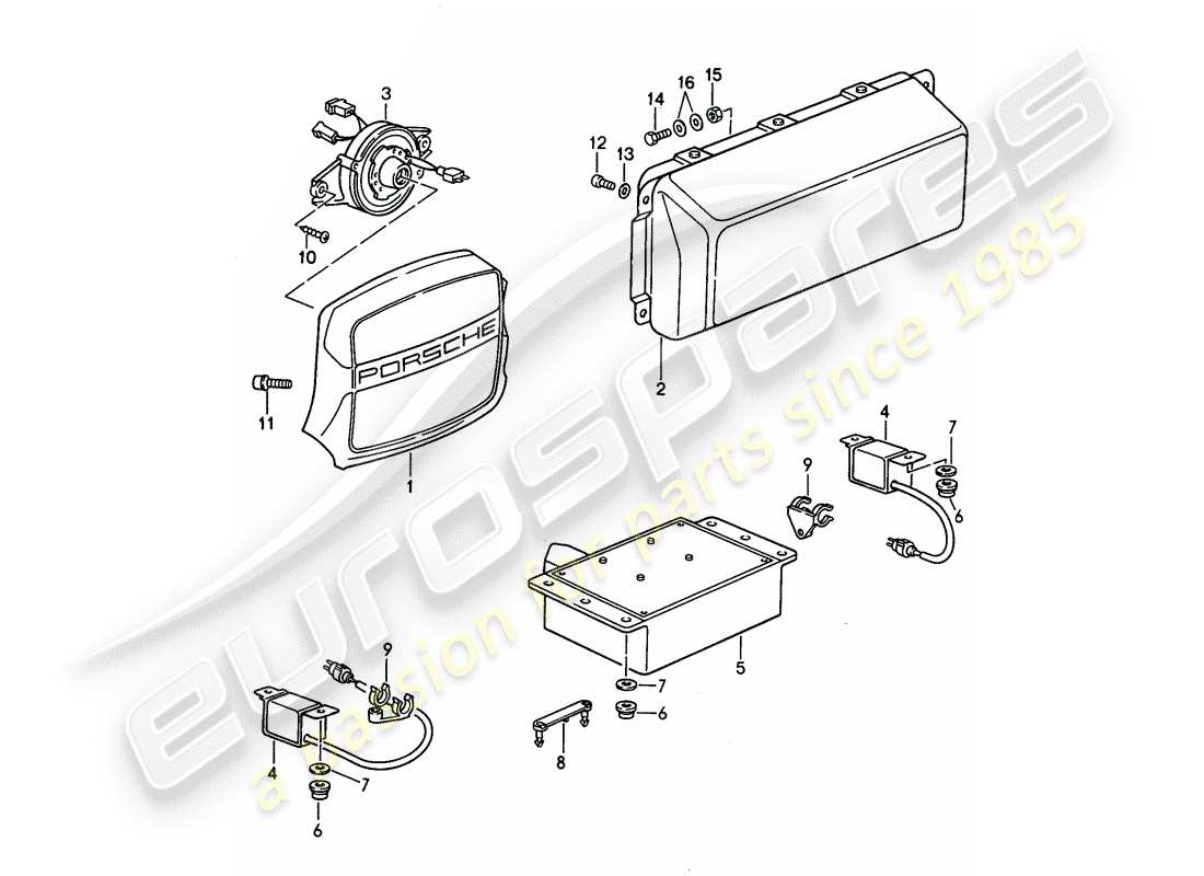 porsche 968 (1995) diagrama de piezas del airbag