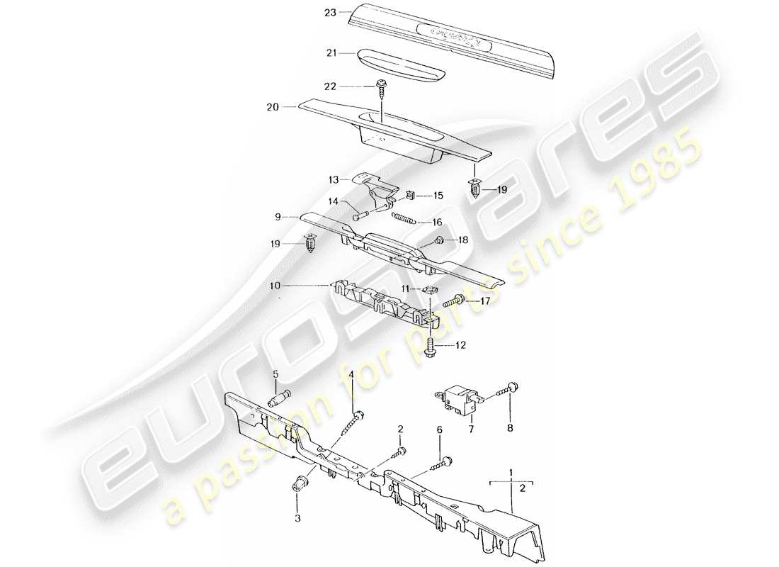 porsche 2001 (996 turbo / gt2) revestimiento - diagrama de piezas del umbral