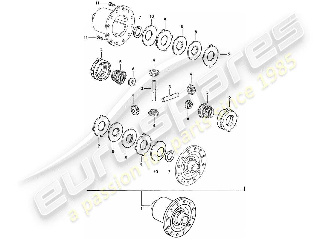 porsche 1983 (928) transmisión automática - diferencial de deslizamiento limitado - d - mj 1983>> - mj 1983 diagrama de piezas