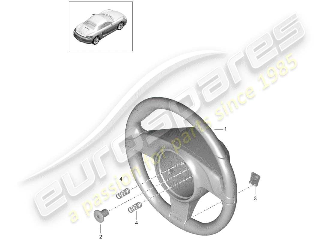porsche 2013 (981 boxster) volantes diagrama de piezas