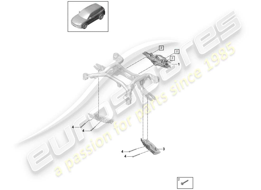 porsche 2020 (cayenne e3 9ya/9yb) aparato de gobierno diagrama de piezas