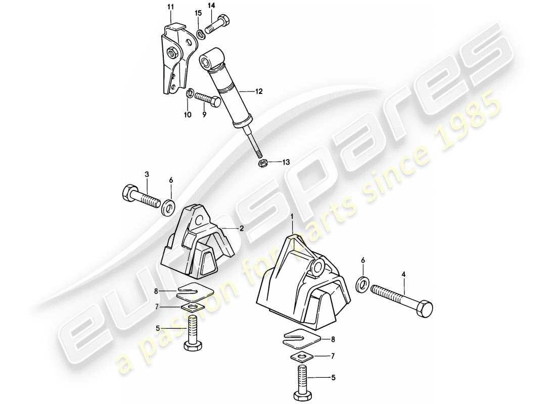 porsche 1982 (928) suspensión de la transmisión - caja de cambios manual diagrama de piezas