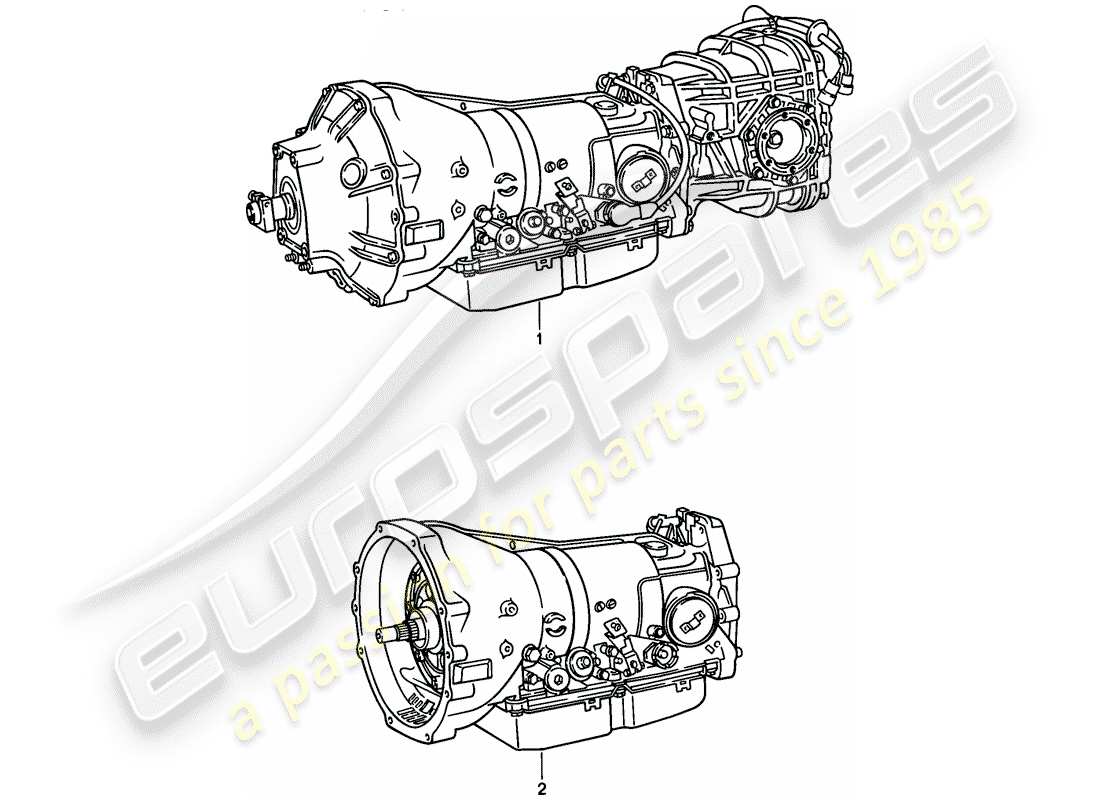porsche 1983 (928) transmisión automática - transmisión de reemplazo diagrama de piezas