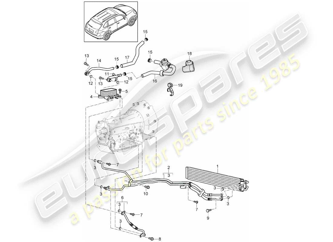 porsche 2016 (cayenne e2 92a) diagrama de piezas tiptronic