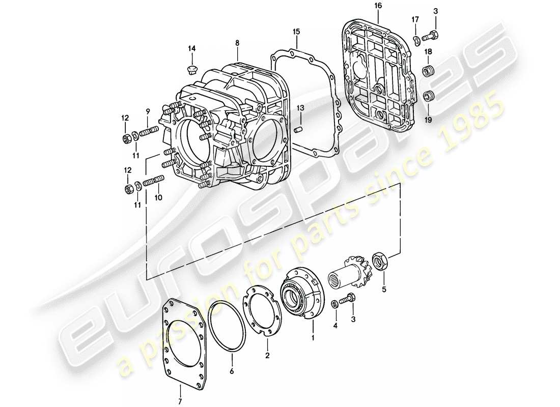 porsche 1983 (928) transmisión automática - diferencial - 1 - d - mj 1983>> - mj 1983 diagrama de piezas