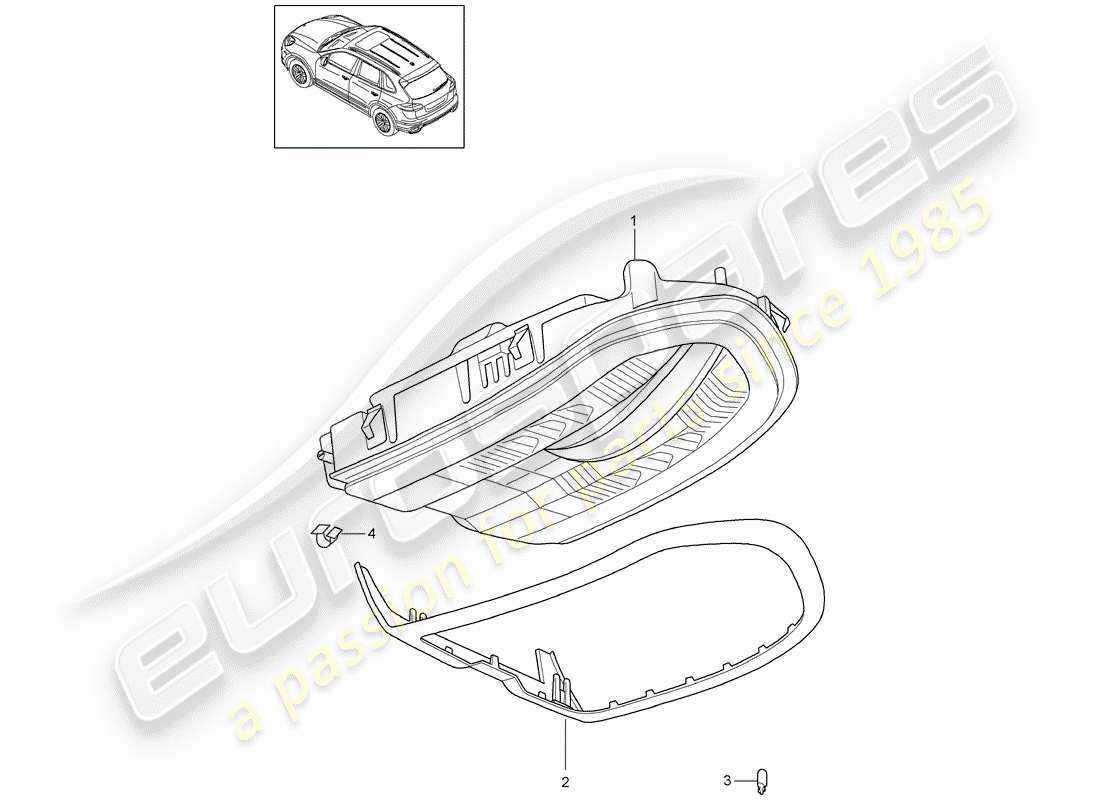 porsche 2016 (cayenne e2 92a) diagrama de piezas del soporte