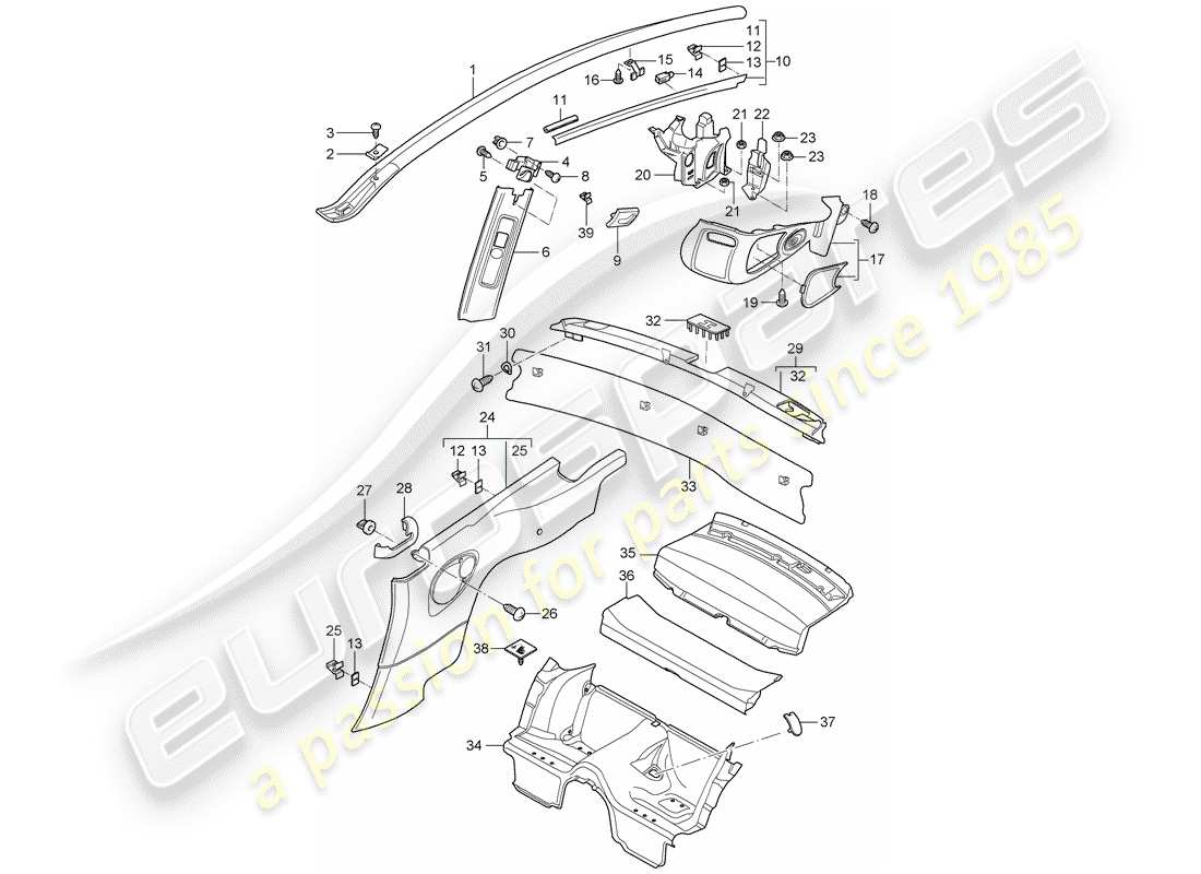 porsche 2012 (997-2) adornos diagrama de piezas