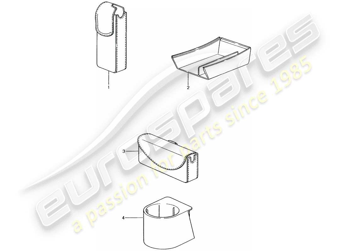 porsche 1994 (tequipment) caja de almacenamiento diagrama de piezas