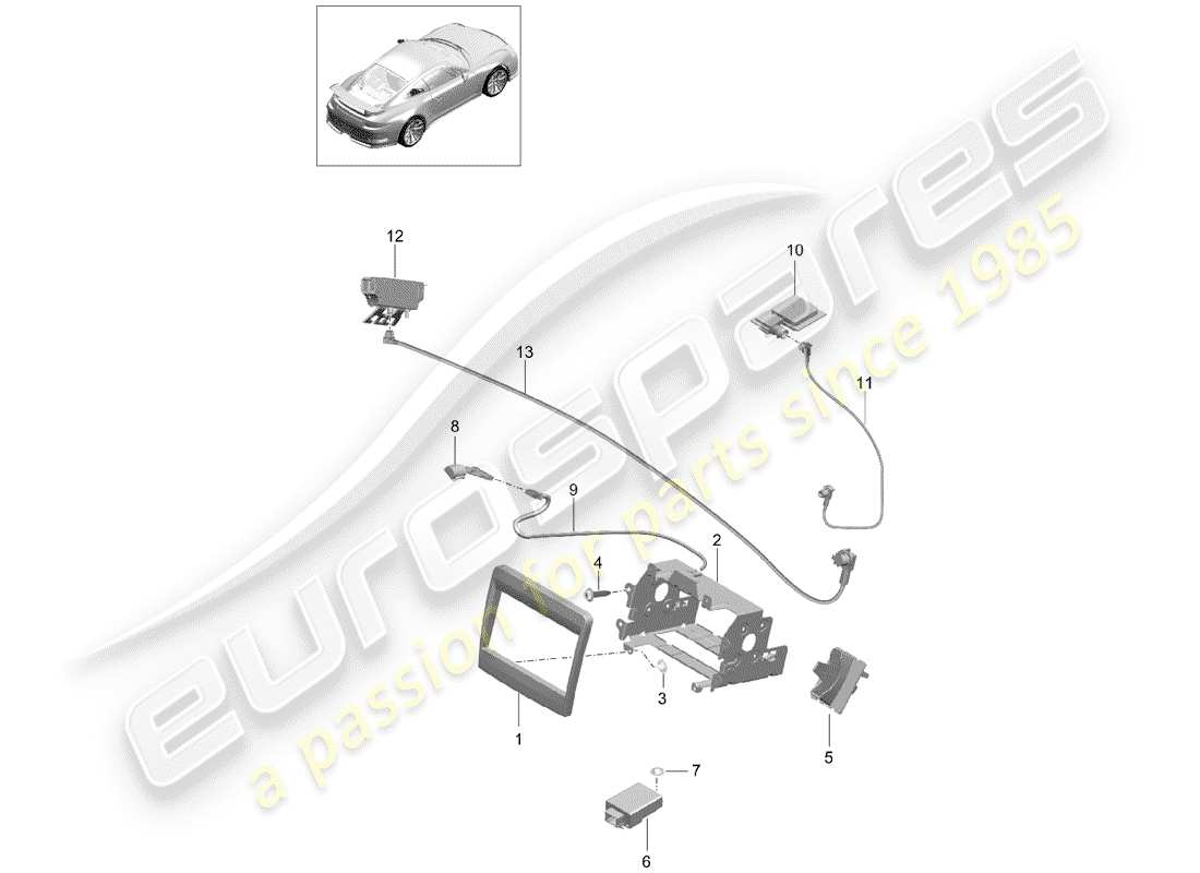 porsche 2017 (991-2 r/gt3/rs) piezas eléctricas para diagrama de piezas