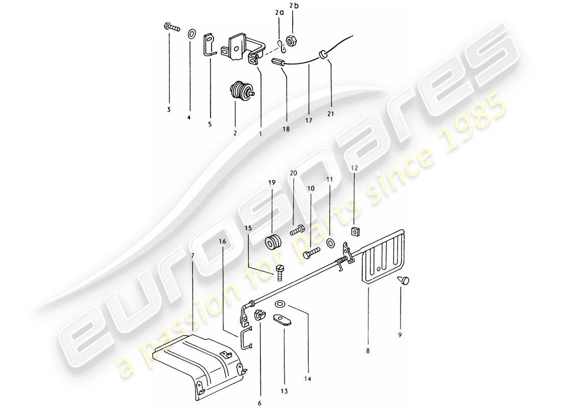 porsche 1976 (914) control del aire de enfriamiento diagrama de piezas