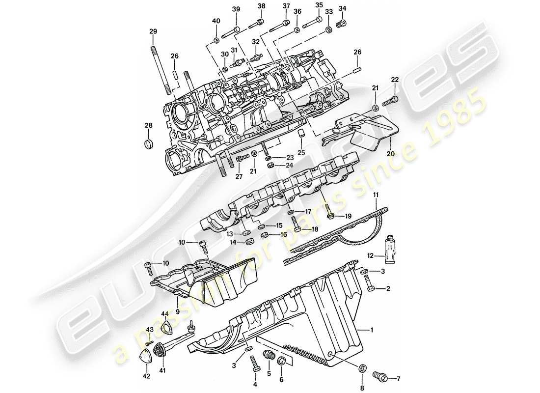porsche 1986 (944) carter - sujetadores - d - mj 1987>> diagrama de piezas