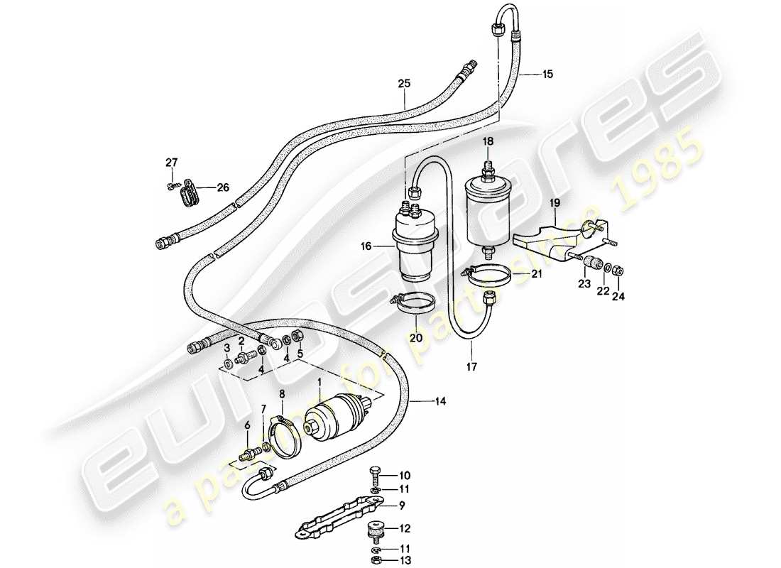 porsche 1979 (911) fuel system diagrama de piezas
