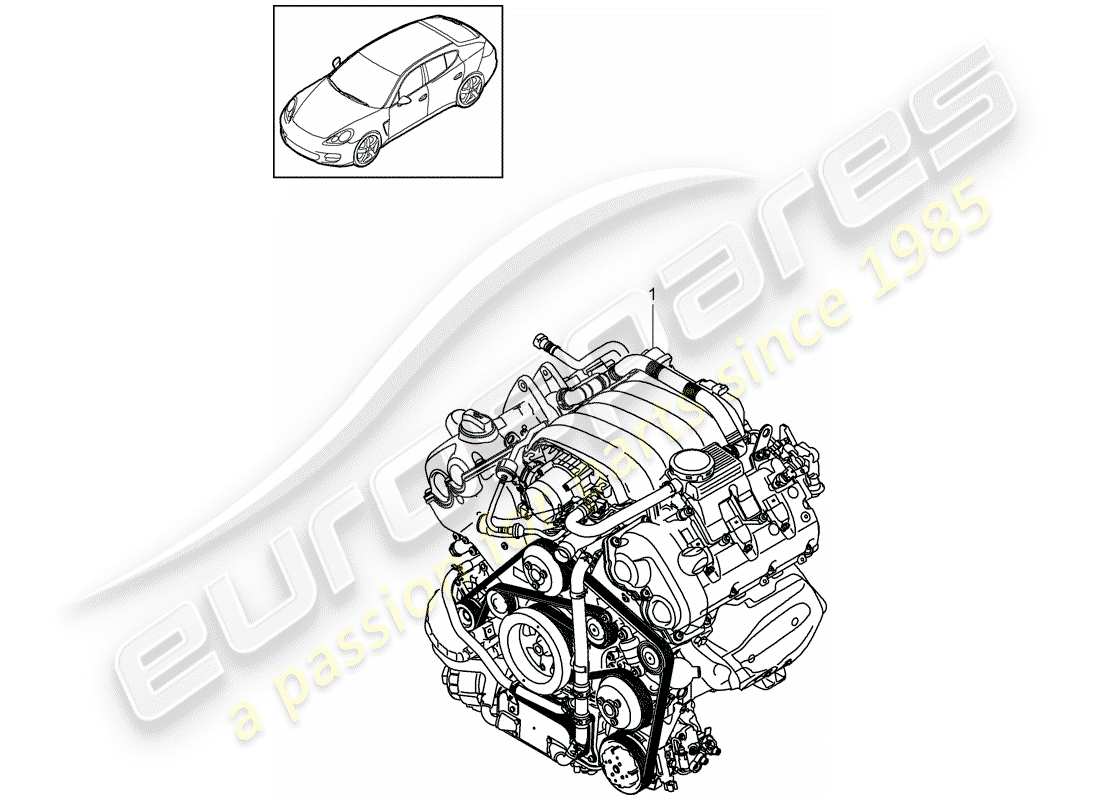 porsche 2013 (panamera 970) motor de repuesto diagrama de piezas