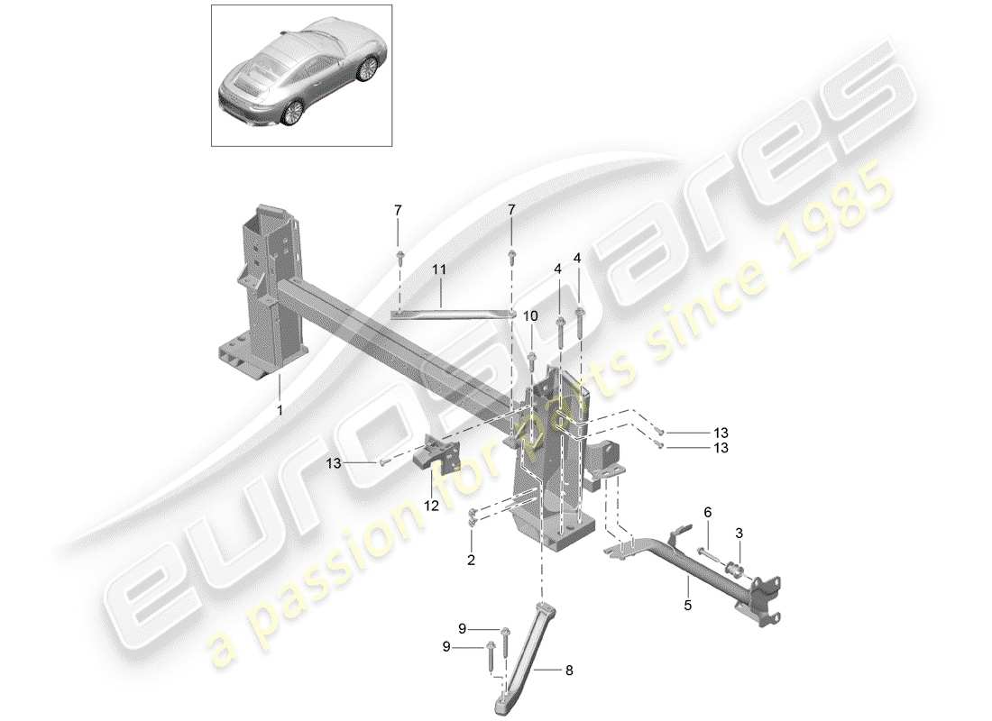porsche 2017 (991-2) marco de retención diagrama de piezas